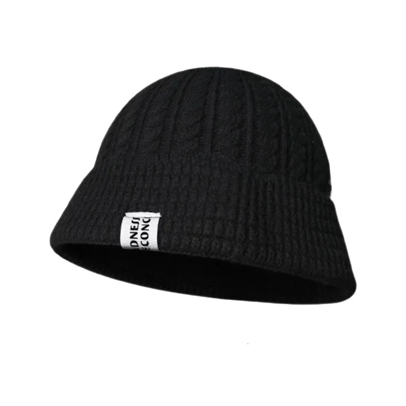 Men Winter Bucket Hats Soft Plush Warm Fisherman Hat Casual Outdoor Wool Cable Knit Foldable Panama Hat 241007
