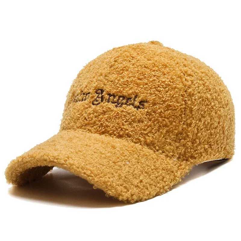 Autumn and Winter Lamb Wool Fur Warm Baseball Cap Women Men Versatile Adjustable Duckbill Cap Plush Outdoor Hat X241018