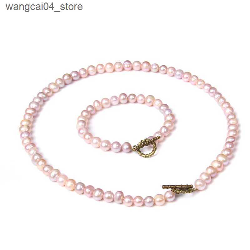 Chokers Trend Jewelry Purple Natural Pearls Necklace Freshwater Pearl Bead Necklace Womens Pearl Necklace Fashion Jewelry L240910