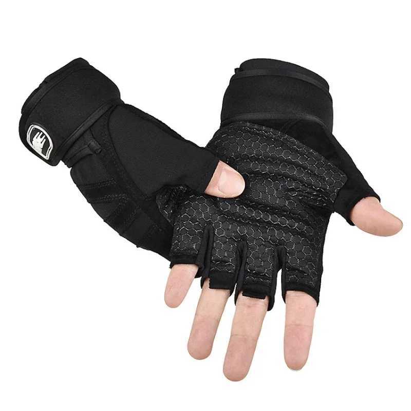 New anti slip and wear-resistant half finger gloves for mens outdoor sports cycling gloves gym weightlifting and fitness training glovesW241018