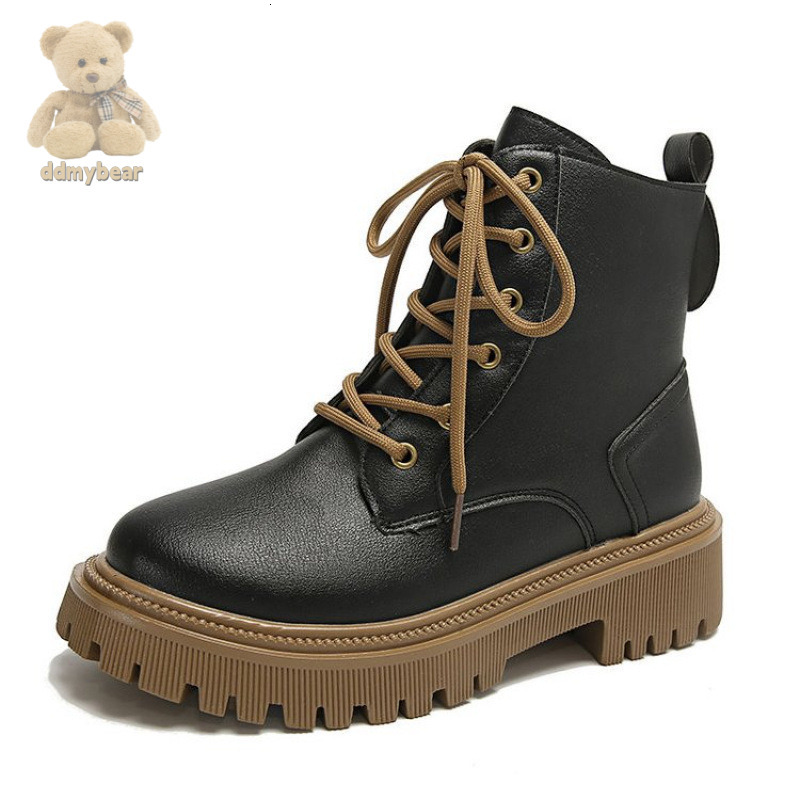 Ddmybear Thick Soled White Martin For Women In Autumn Winter 2024, New British Style And Velvet Motorcycle Short Boots, Women's Boots Chinese Bra