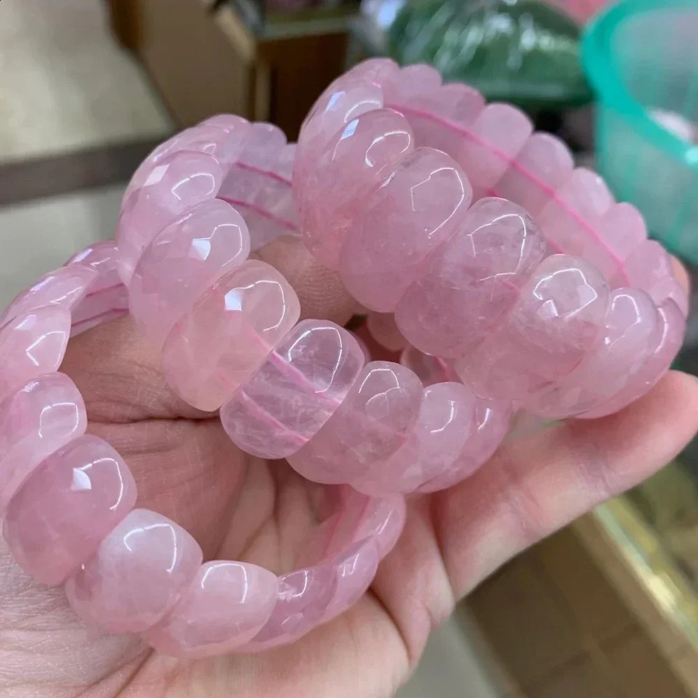 Natural Madagascar rose quartz bead bracelet gemstone charm bracelet womens exquisite jewelry wholesale 241018