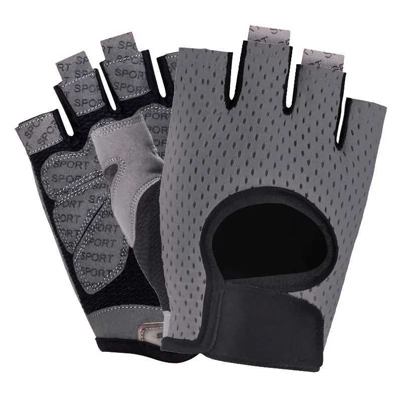 Fitn Gloves Half Finger Mens and Womens Dumbbell Breathable Mountain Bike Sport Thin Sunscreen Half Finger C14W241018