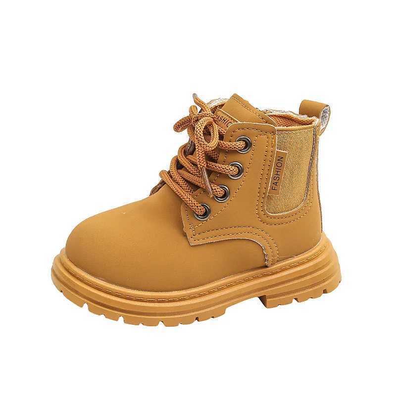 Boots New Spring Autumn Kids Boots for Boys Round-toe Causal Children Ankle Boots Fashion Simple Girls Thick Bot School Black Boots H241018