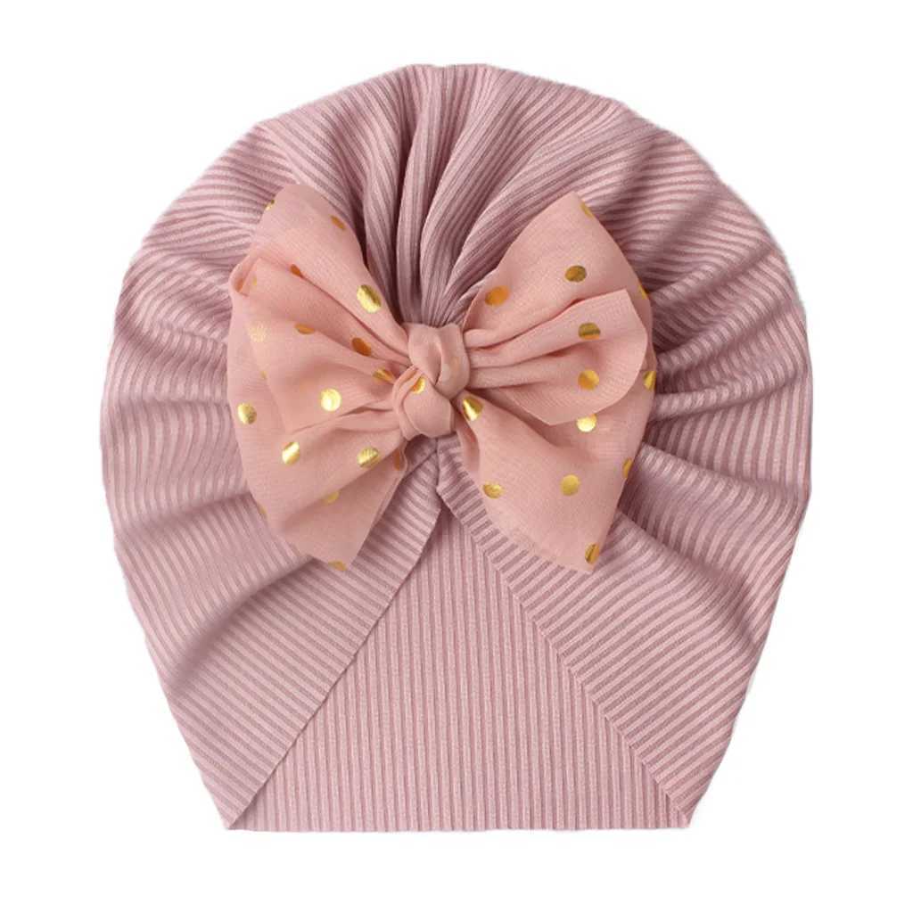 INS Childrens Hats Newborn Thread Printing Bow Tie Hat Baby Hat Baby Turban Kids Hats Caps Baby Photography Props Newborn Hat LX241018