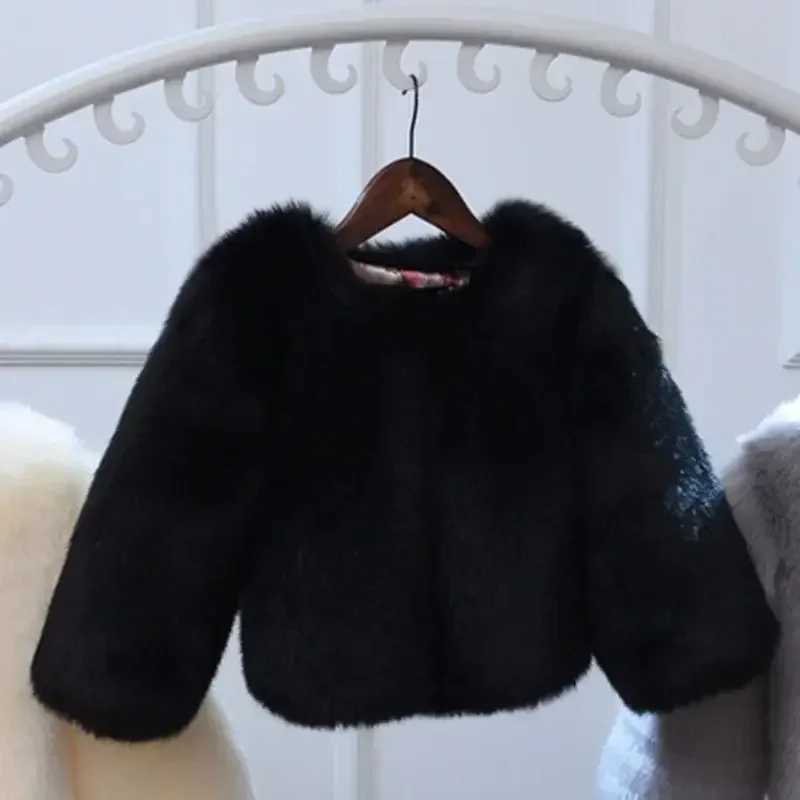 Womens faux fur leather jacket warm and elegant for toddlers womens fox fur coat womens winter clothing long sleeved jacket 2-12 years old M241018