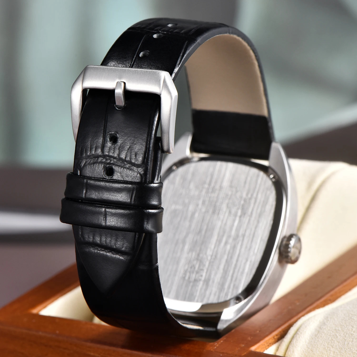 RollsTimi Oval Mens Watch Top y Quartz Fashion Waterproof VH31 Gift Leather 241009