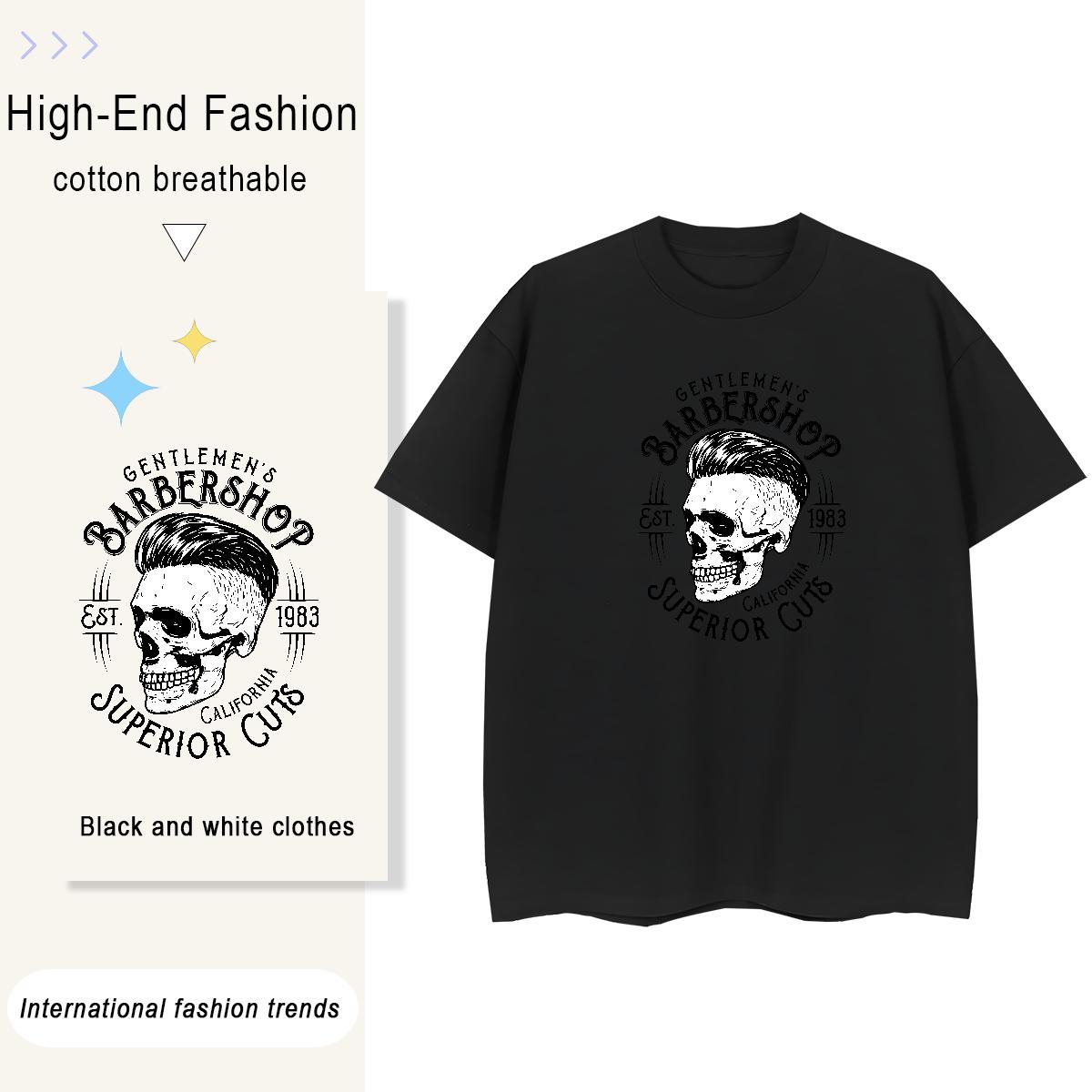 2024 Designer Womens T Shirts 230g 100% Cotton Breathable Short Sleeve Casual Sport skull Woman Tshirt Loose DIY Anime Wear