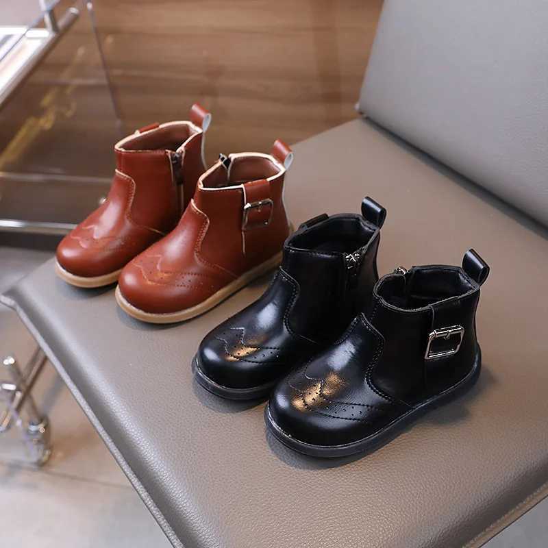 Boots 2024 Spring Autumn Childrens Boot Non-slip Kids Shoes Boots for Girl Fashion Simple Classic Boys Causal Ankle Boots Fashion New H241018
