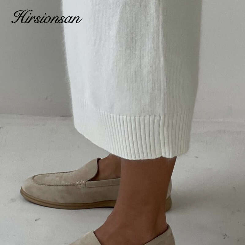 Hirsionsan Soft Elegant Vintage Women Suits 2023 New 2 Pieces Female Sets O Neck Sweater & Midi Dress Ladies Knitted Tracuit