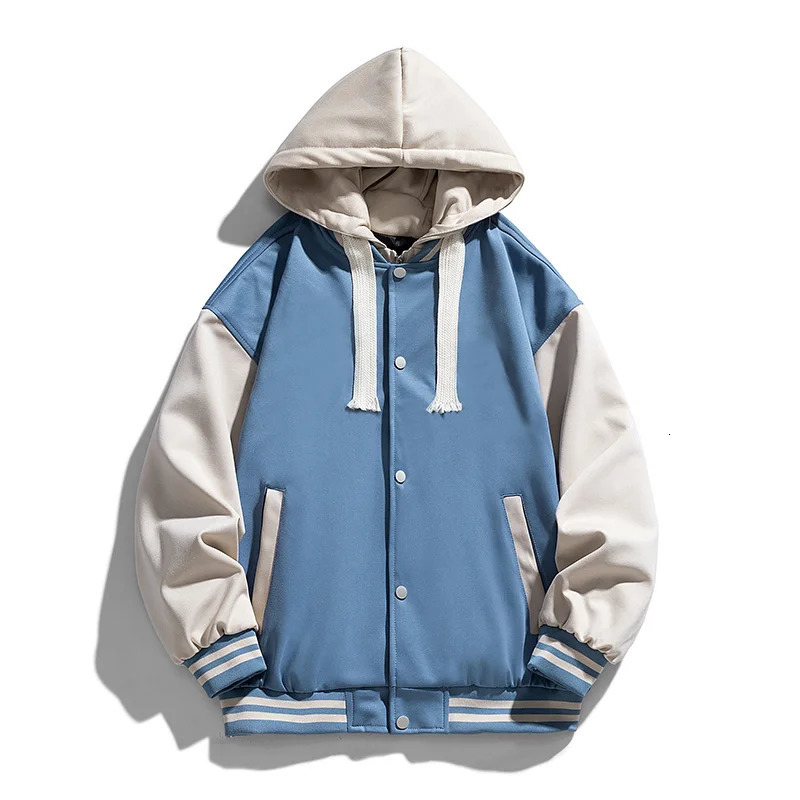 Jacket mens spring and autumn jacket casual top twopiece hooded baseball loose comfortable simple versatile 241018