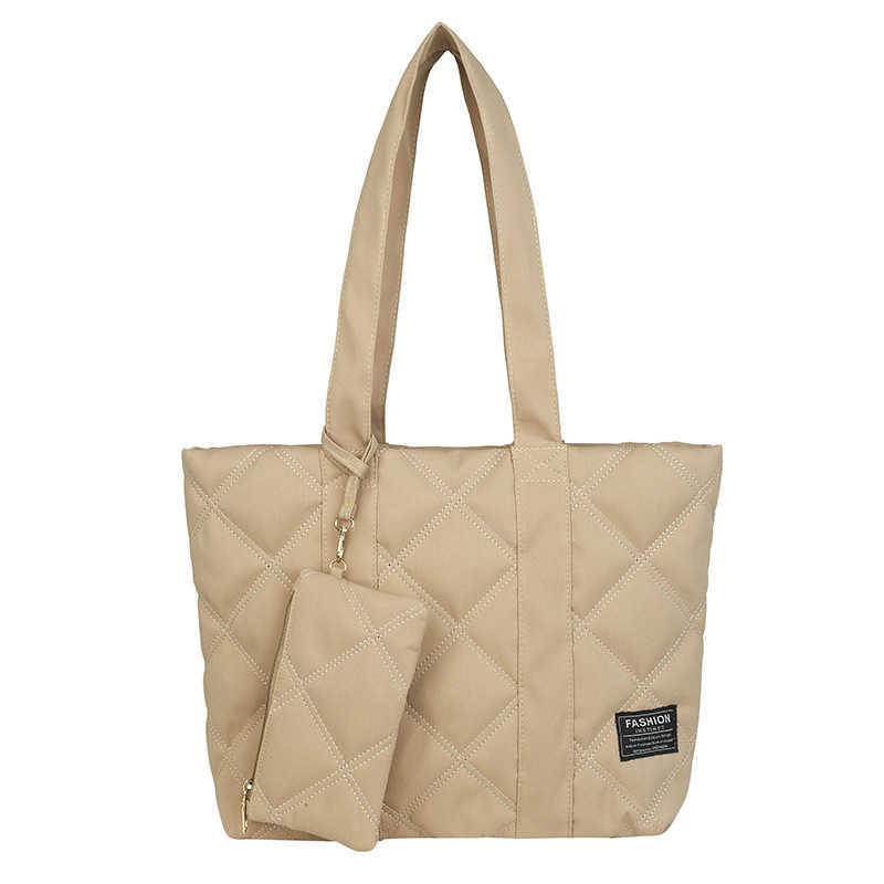 Texture Autumn Winter Women's Bag Fashion Cotton Dress One Shoulder Bag Simple Large Capacity Tote Bag 241015