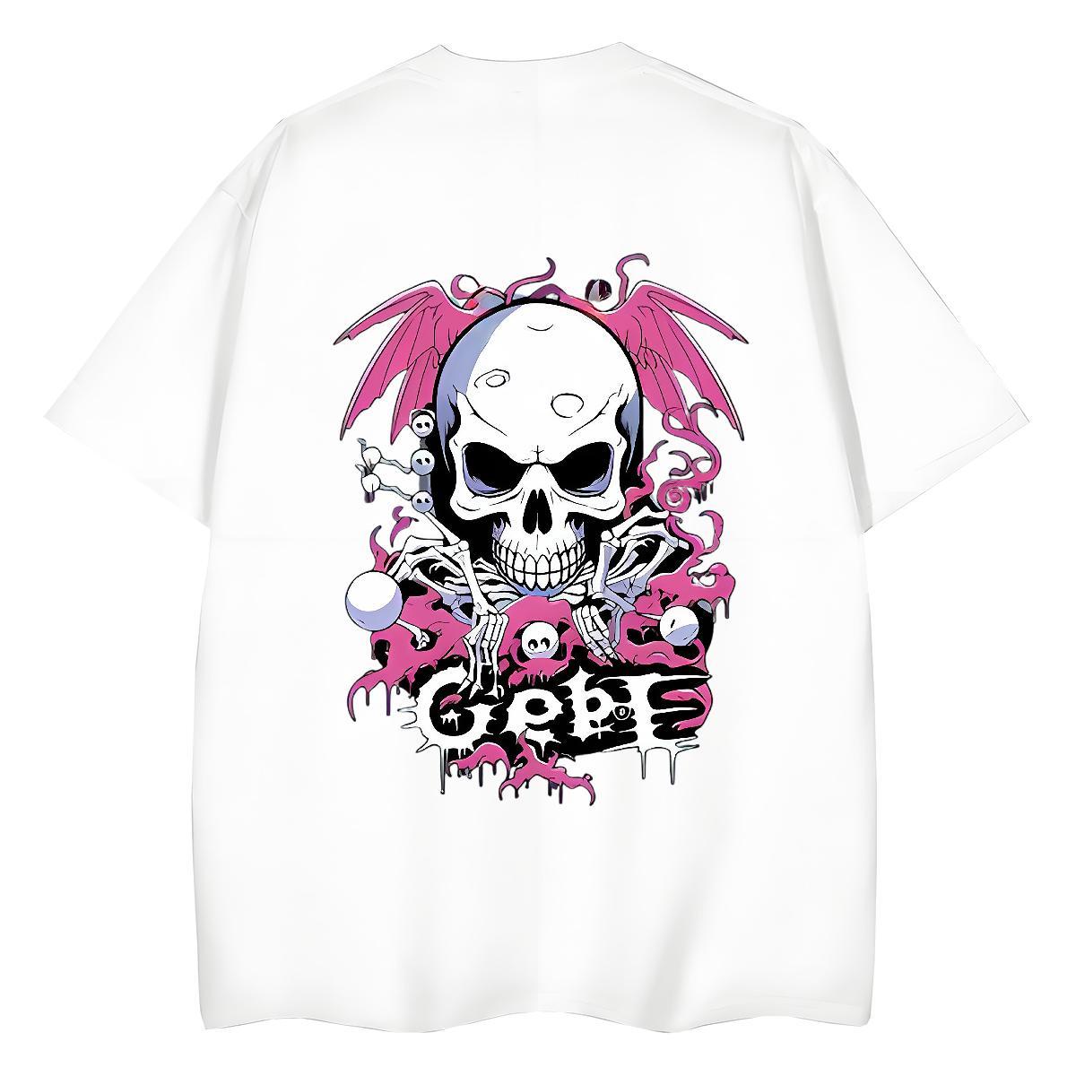 Stylist Womens T Shirts 230g 100% Cotton Breathable Soft Sport skull Women Tshirts Loose Custom Print Plus Size Tees