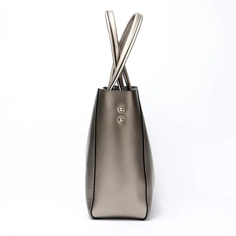 Silver handbag er bag womens genuine leather shopping fashion handbag womens top bag womens shoulder bag241018