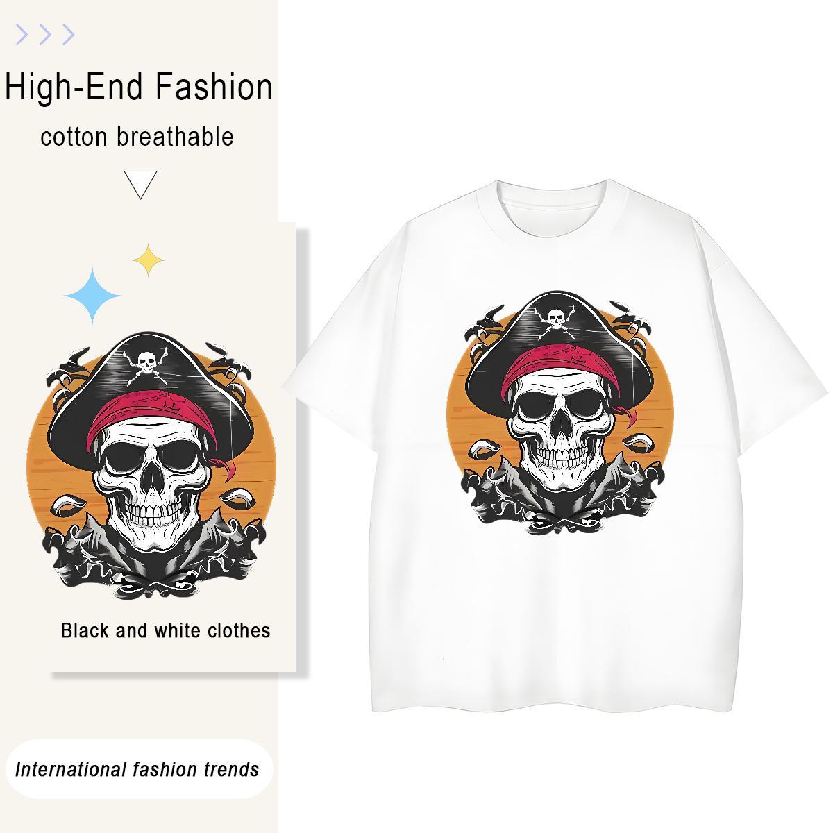 Custom Woman T Shirts 230g Pure Cotton Short sleeve Soft Home Outdoor pirate Unisex Tshirts Comfortable Customized Tops Tees