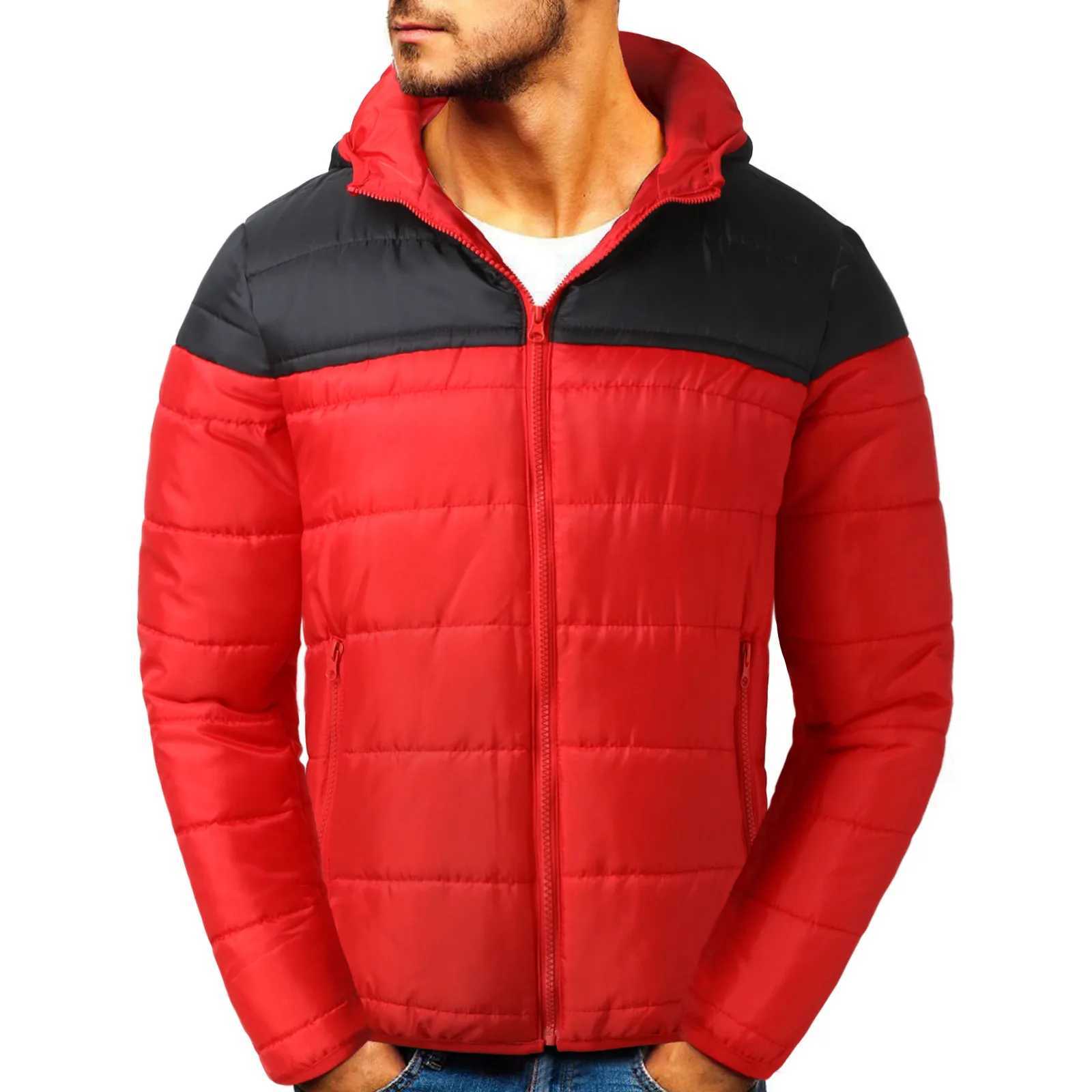 Men Autumn And Winter Casual Splicing Zipper Top Outdoor Coat Down Jackets Plus Size Short Sport Outdoor Wear 2023 Male Cotton LX241018
