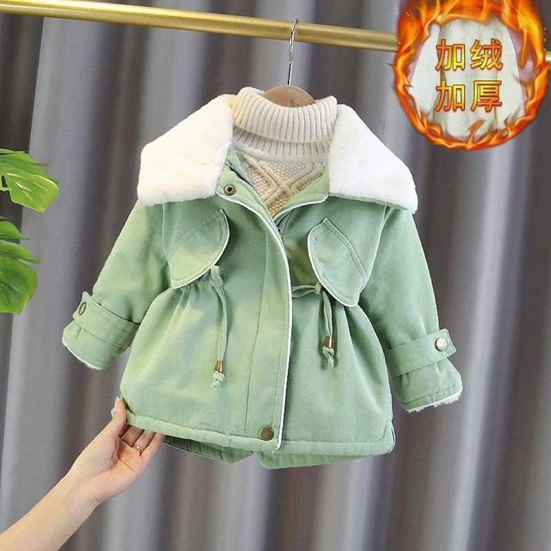Winter Girls Jacket Fashion Collar Childrens Jacket Windproof and Warm Preschool Clothing Birthday Gift M241018