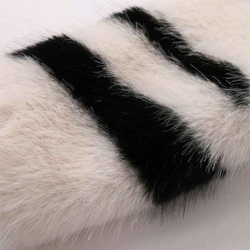 Ins Chic Girls Fluffy Zebra Coat Women Haruku Street Fashion Casual Faux Fox Fur Jacket Female Winter Thick Warm Overcoats