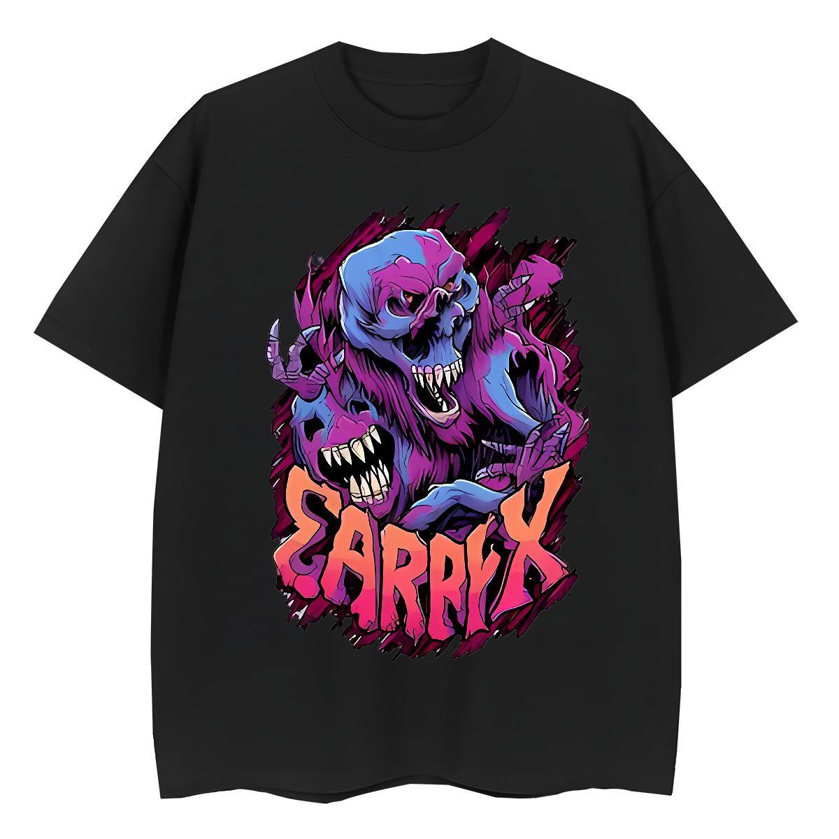 Factory Direct T Shirt For Woman 100% Cotton 230g Breathable Crew Neck High Street Hip Hop skull Couples T Shirts Female Custom Print Plus Size Clothi