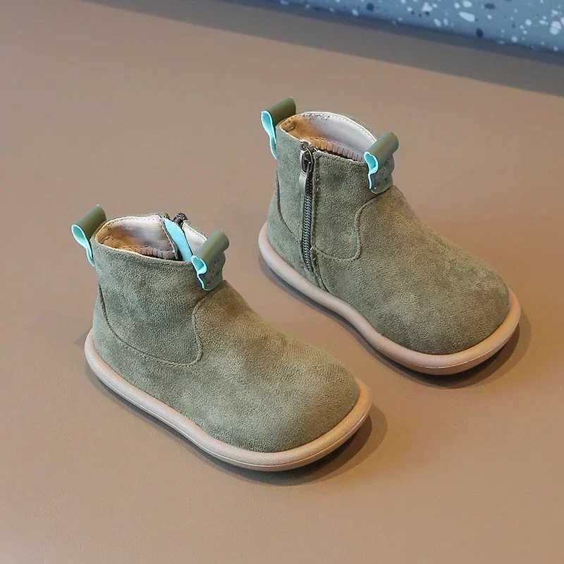 Boots Autumn and Winter Baby Boys and Girls Boots Oxford Suede Childrens Casual Shoes Outdoor Non slip Baby Shoes Plush Childrens Ankle Boots H241018