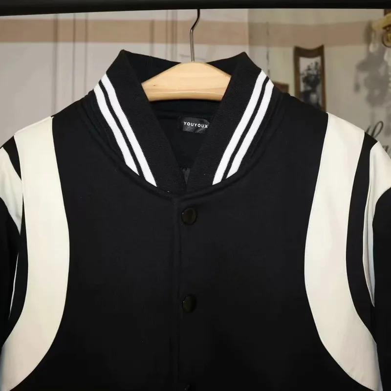 Supzoom Arrival Top Fashion Rib Sleeve Autumn And Winter Spliced Short Casual Baseball Uniform Coat Bomber Jacket Men 241018