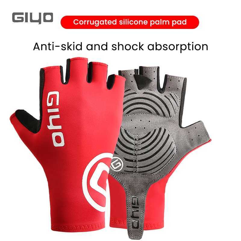 Giyo short bicycle gloves finger gloves anti slip Bicyc fabric half finger gloves for Mtb road cycling sports racingW241018