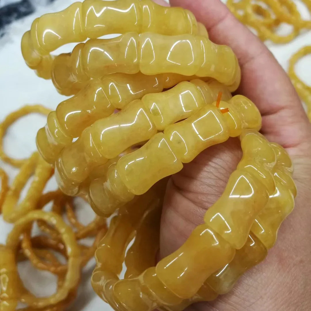 Yellow Calcite/Jade Bead Bracelet Natural Gemstone Bracelet Fashion Energy Jewelry Bracelet Wholesale 241017