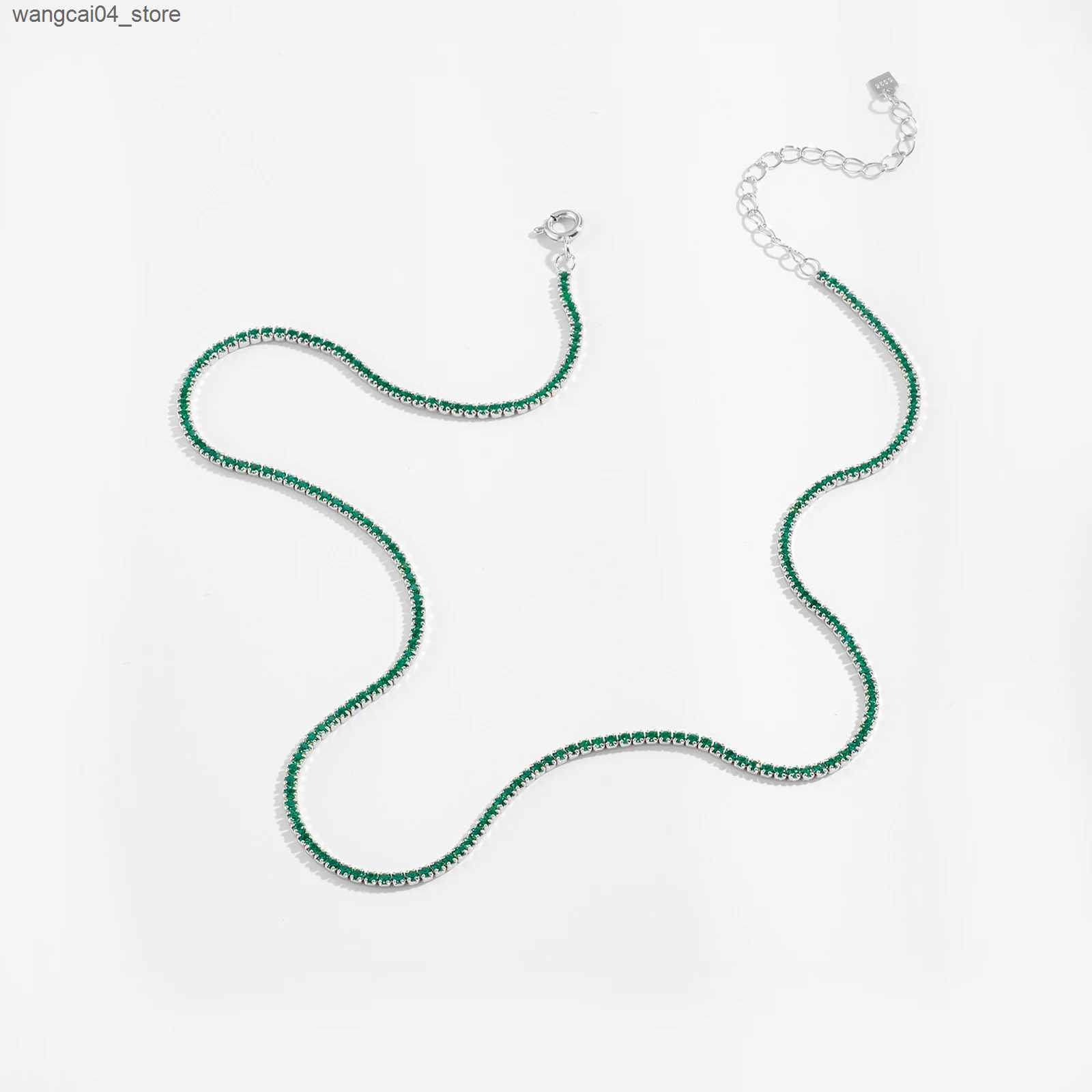 Chokers ANDYWEN 925 sterling silver tennis zircon charm long chain necklace rock punk fashion exquisite jewelry gift wedding party L240910