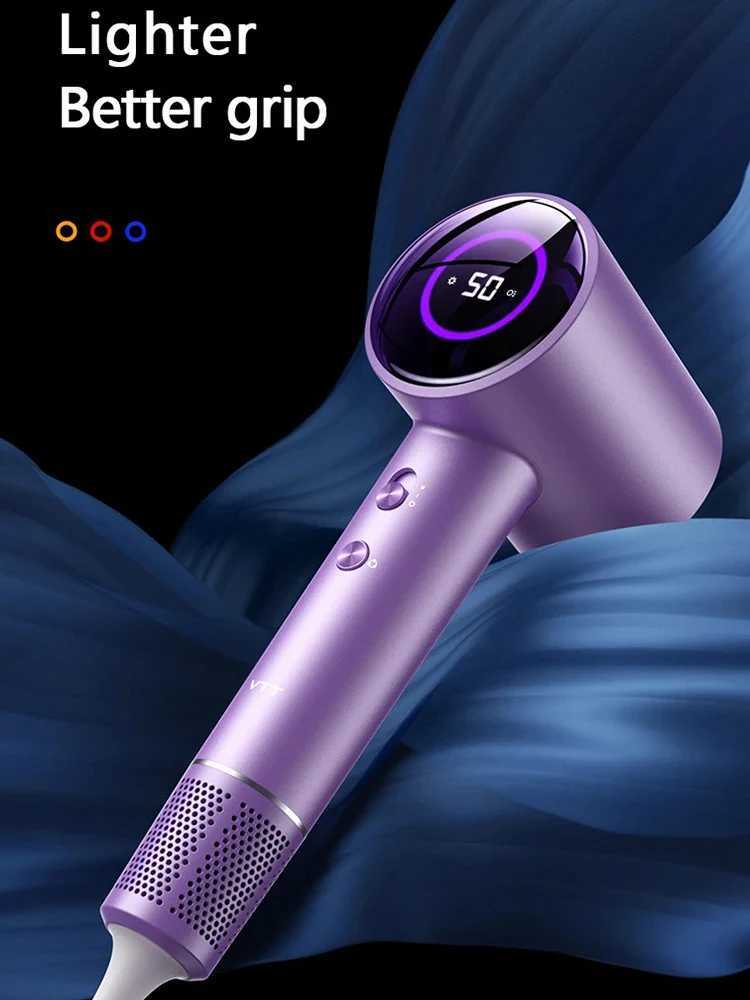 New high-speed anion hair dryer LED display screen hair dryer with nozzle 110V 220V 1600W high power W241018