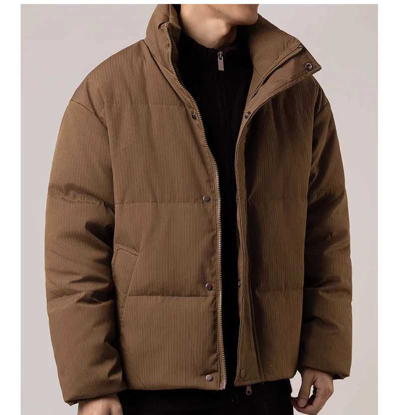 Winter short down jacket mens stand up collar thickened warm jacket LX241018