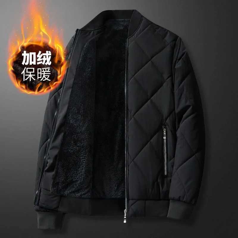 2024 Winter New Fashion Plus Fleece Thickened Warm Large Size Cotton-Padded Jacket Mens Casual Loose High-Quality Coat M-5XL LX241018