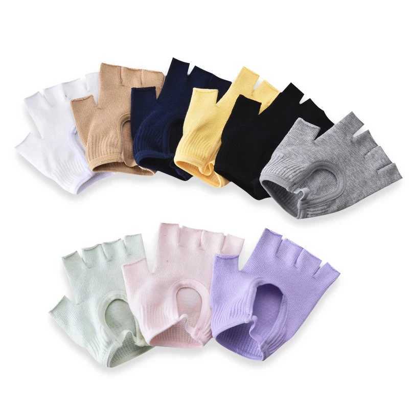 Anti slip yoga gloves cotton half finger gloves breathable outdoor cycling Bicyc Pilates sports fishing glovesW241018
