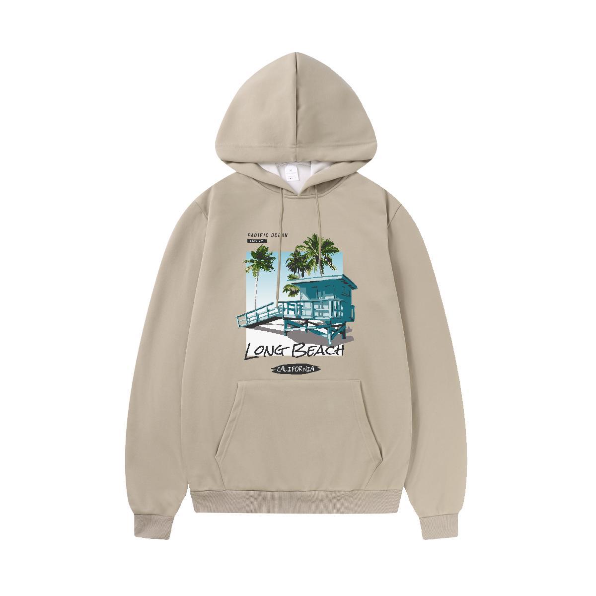 Brand Men Hoodie Loose Fit Men Tops Hoodie Plus Size Custom Wear Sports Casual Hooded Collar Long Sleeves Velvet Thick