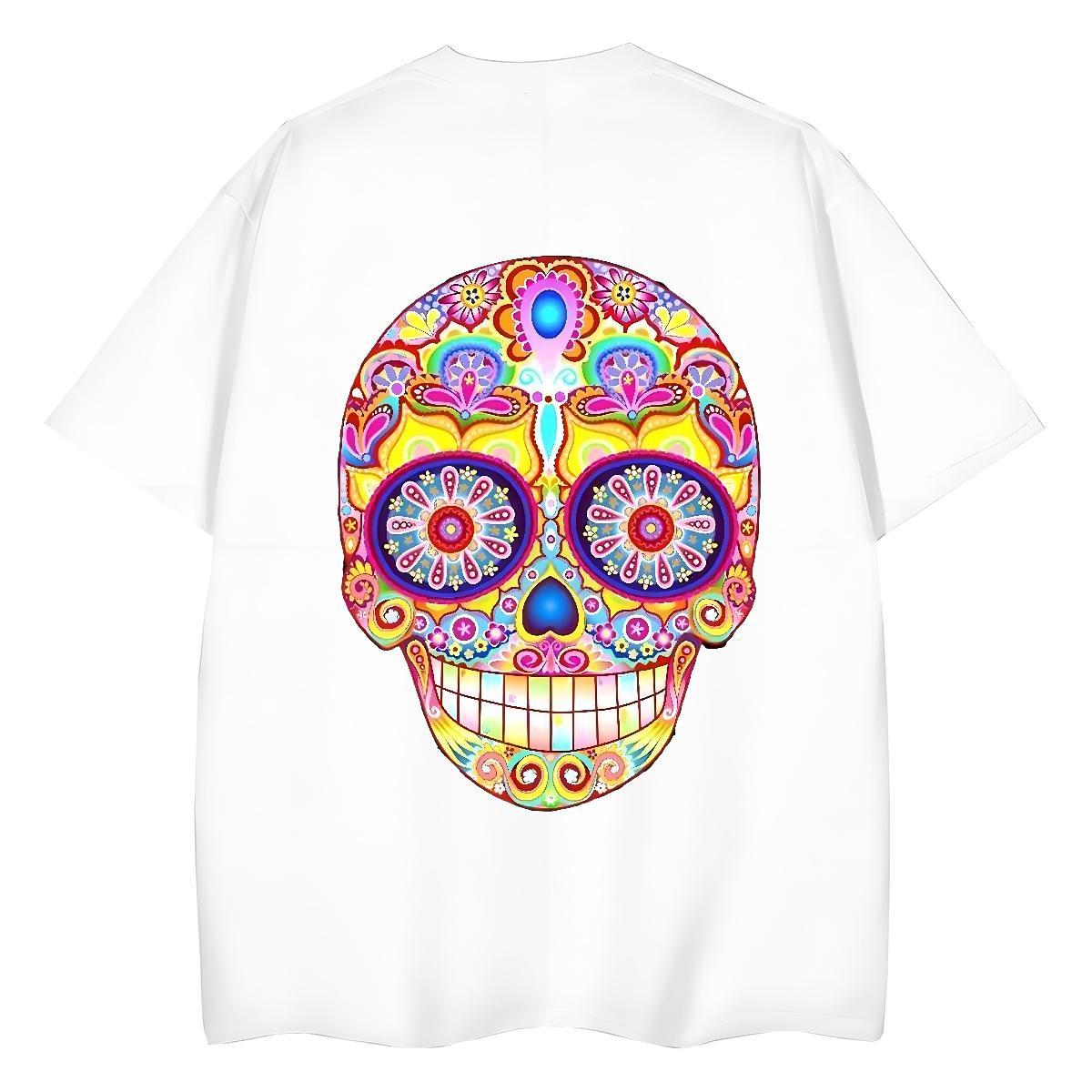 2024 DIY Woman T Shirts 230g 100% Cotton Crew Neck Home Outdoor monster Unisex Tshirts Loose fit Floral Print Top Tees