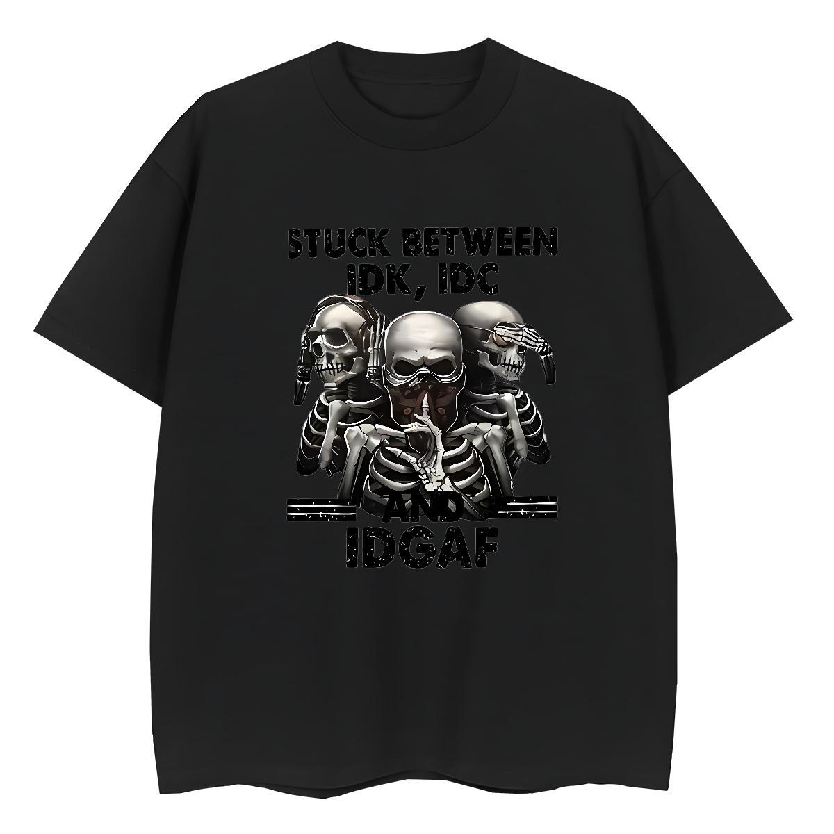 Casual New T Shirts Women 230g Cotton Crew Neck Breathable Sport skull Women Tshirts Comfortable Anime Print Top Shirts