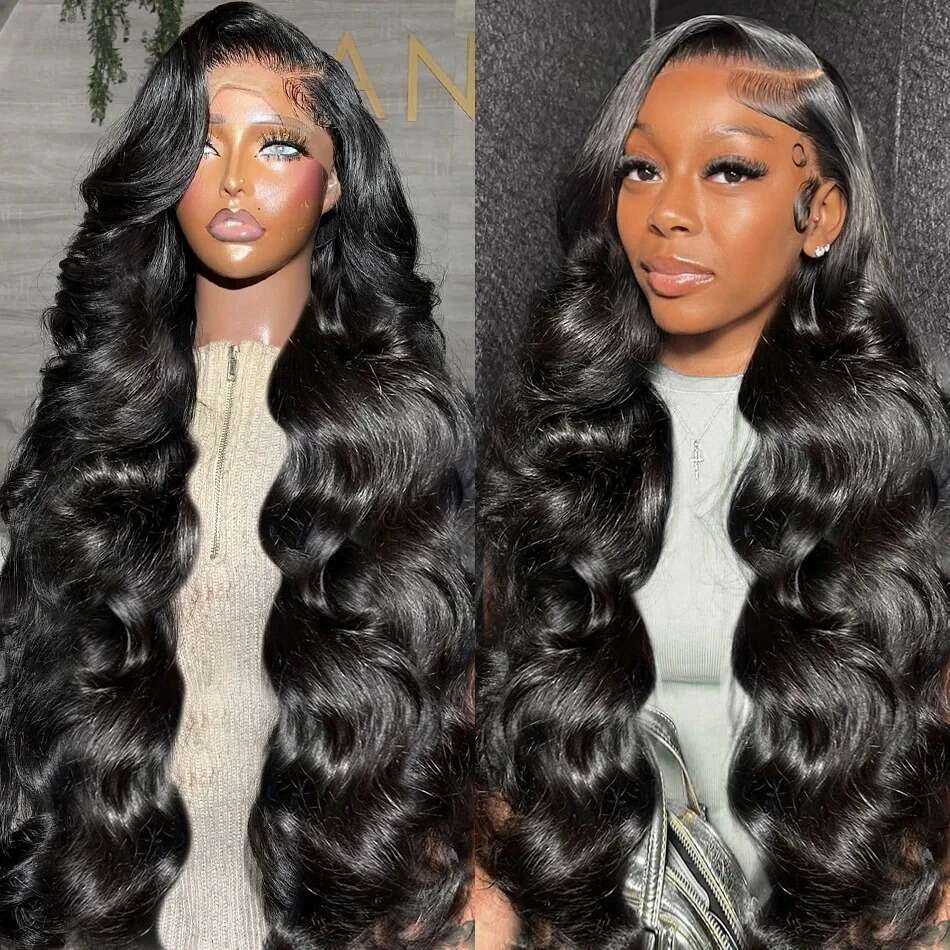 Tewjig Body Wave 30 32 Inch 4x4 Closure Glueless Human Hair 200 Density 13x4 Hd Transparent Lace Front Wigs Black Women