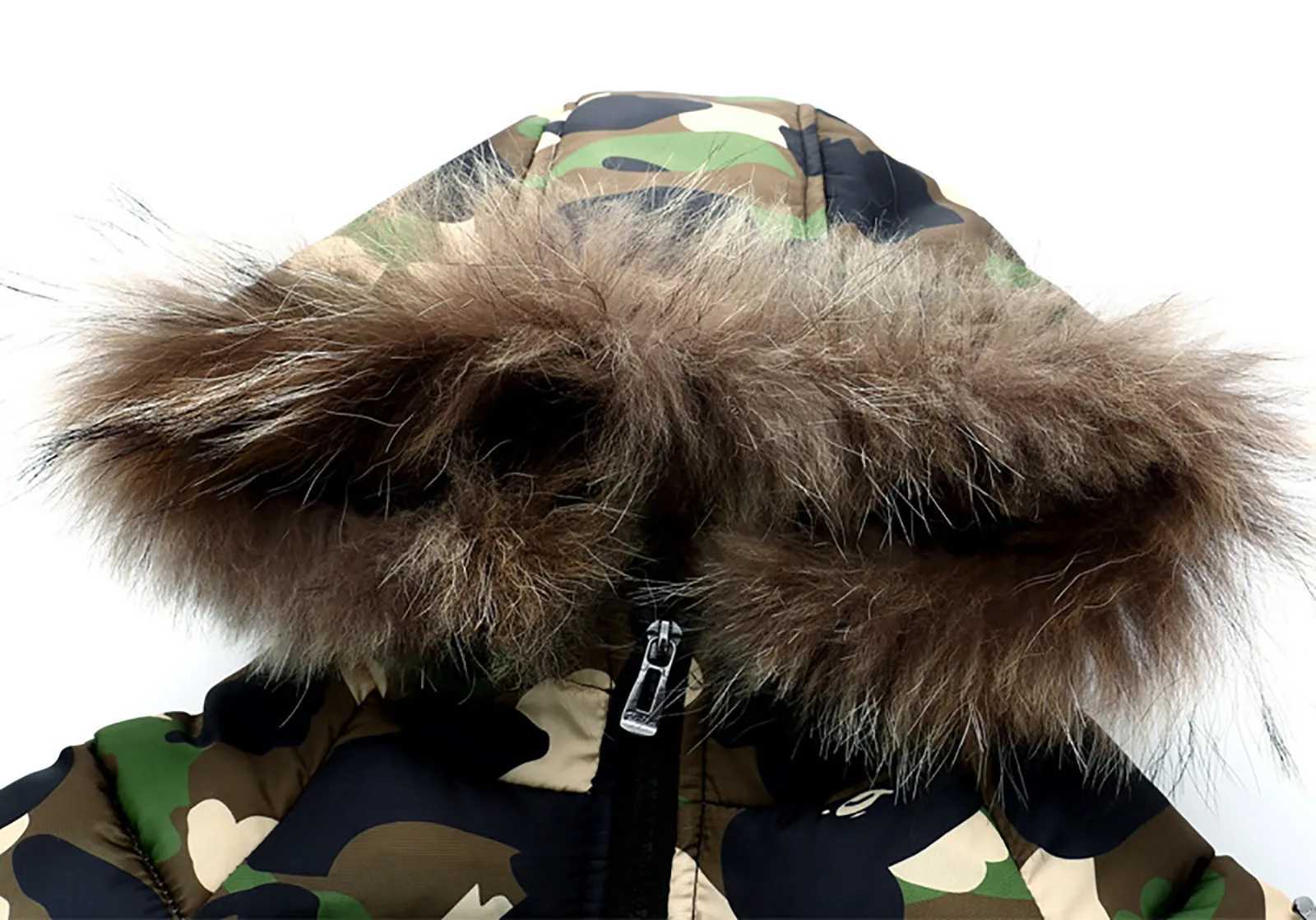 Winter childrens long coat fashionable camouflage boys down cotton jacket childrens thick hooded jacket snow jacket baby clothing M241018
