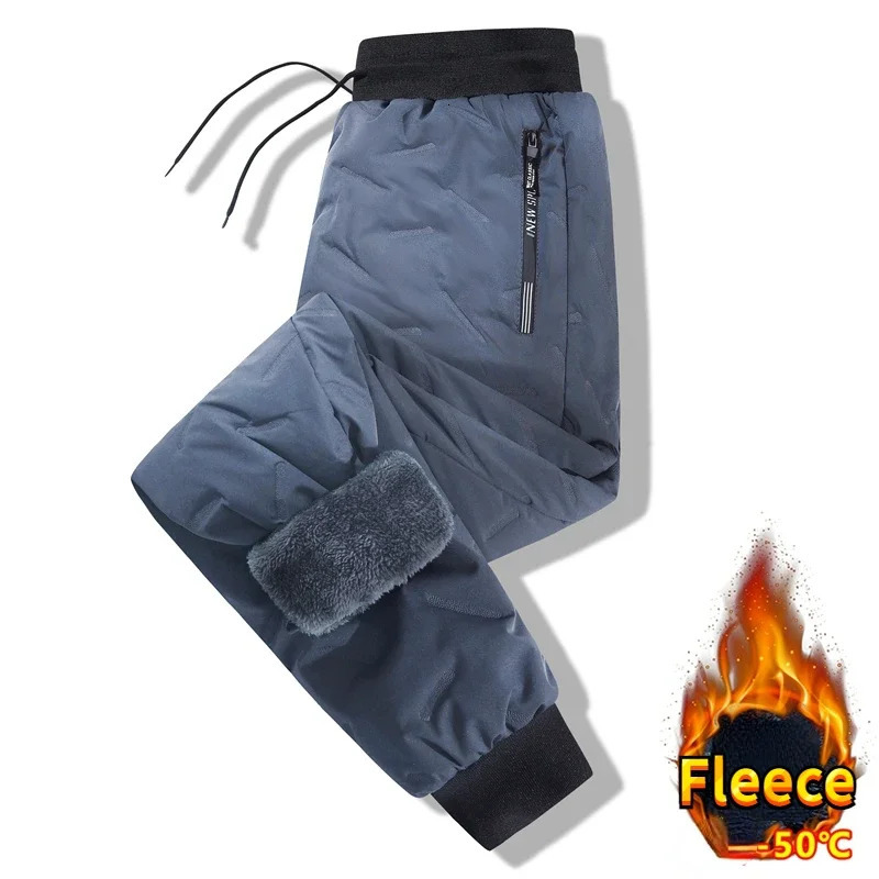 Mens Winter pants Casual Thick Wool Warm Sports Pants Men Jogger Big size Loose Waterproof Windproof Cotton Snow Clothes 241018