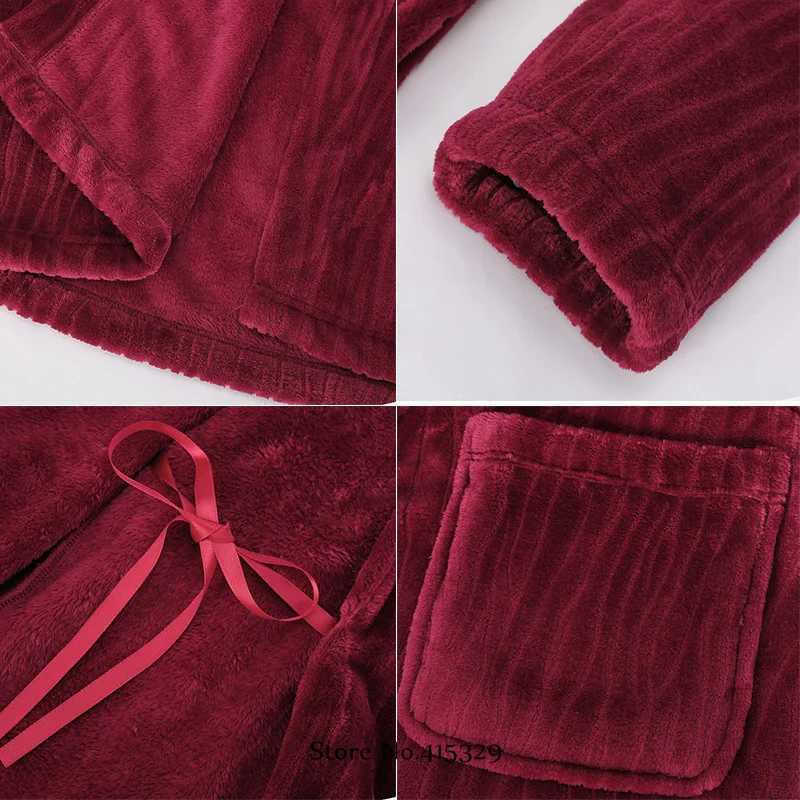 Big Size 3Xl 4Xl Kimono Robe Gown Winter New Mens Homewear Coral Fleece Bathrobe Shower Peignoirs Loose Thicken NightwearXJ241018