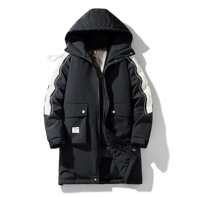 Winter Long Down Jacket For Mens Casual Hooded White Duck Warm Coat Clothing 8XL 241018