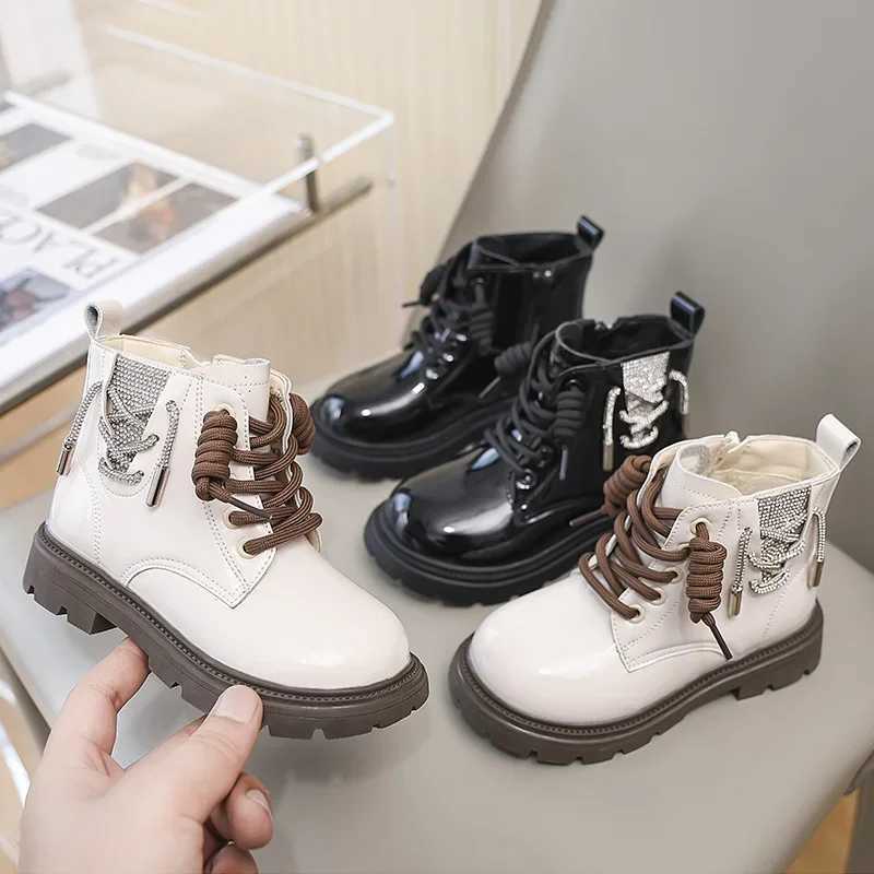 Boots Swt velvet warm baby girl autumn/winter crystal zipper casual soft childrens boots round toe square Hl children Zapatos Mujer H241018