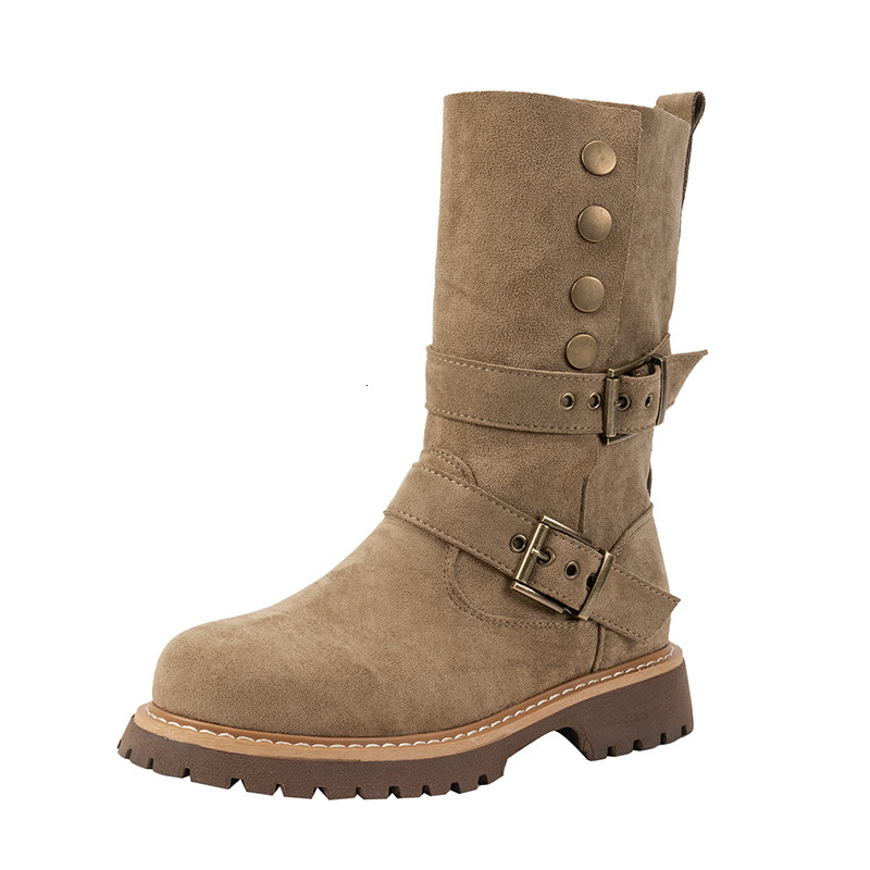 Milard Martin Boots Women's 2024 Autumn/Winter New Collection, No Knee, Two Wear Western Short Boots, Mid Barrel Motorcycle Boots