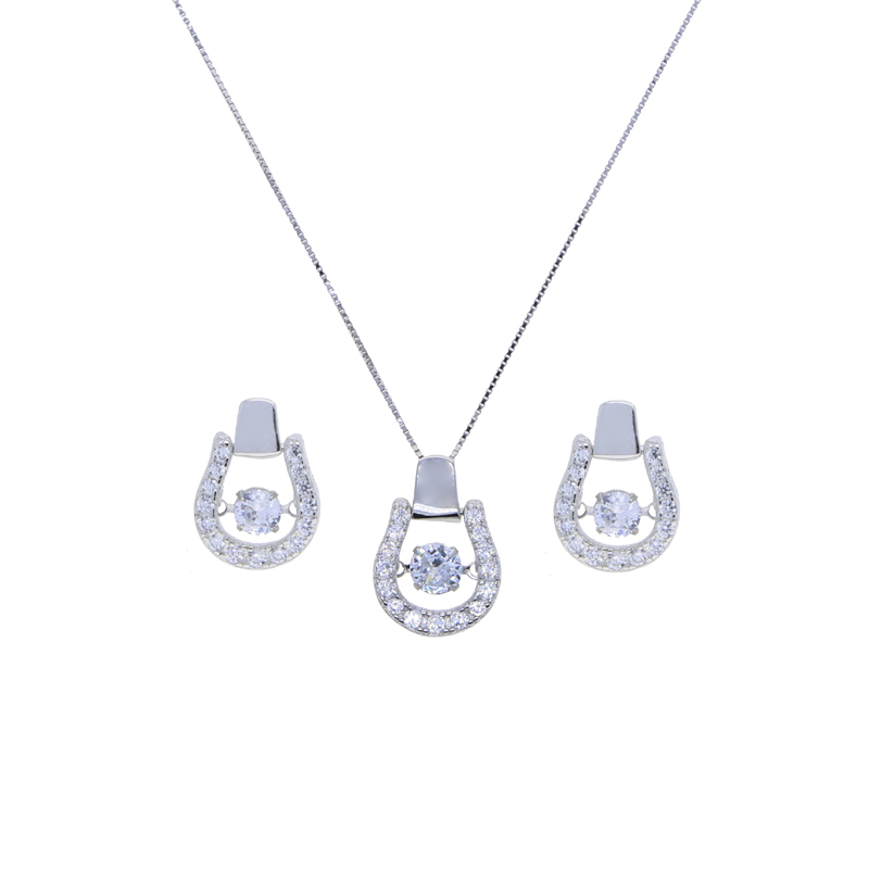 Sterg Sier Horseshoe Stud Earrings Women, Cubic Zirconia Paved, Delicate Jewelry Gift for Her