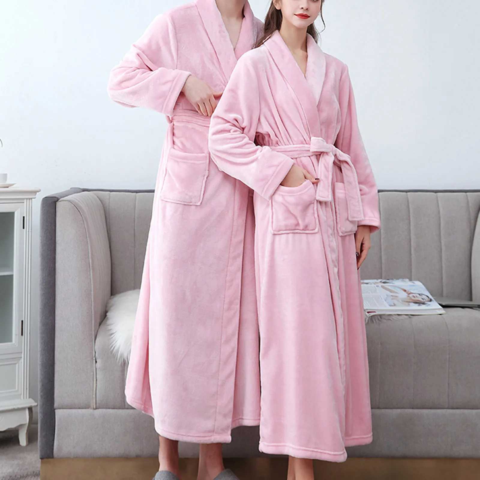 Cozy Bathrobe Luxurious Mens Hooded Bathrobe with Adjustable Belt Ultra Soft Absorbent Male Robe with Pockets Plush Solid ColorXJ241018