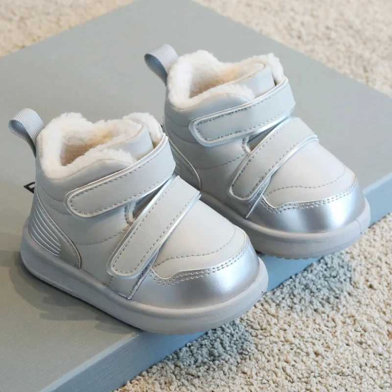 Boots Winter baby girl boy snow boots baby toddler shoes warm plush childrens outdoor ankle boots soft sole anti slip childrens shoes H241018