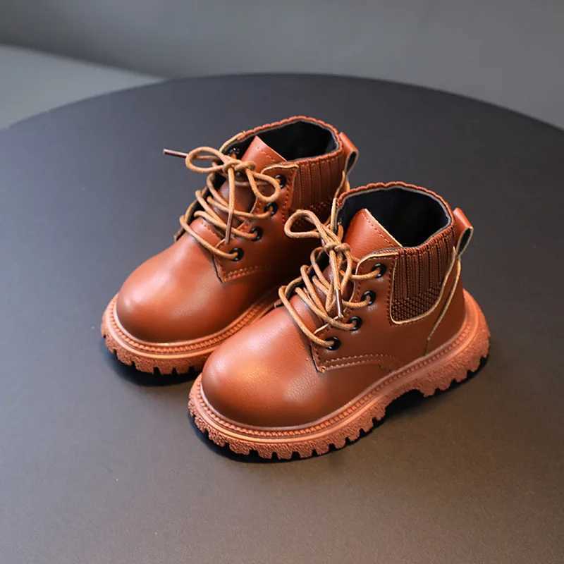 Boots Kids Boots Children Ankle Boots Fashion Classic Rubber Boots for Toddlers Boys Girls Little Boy Short Shoes PU Leather 21-30 New H241018