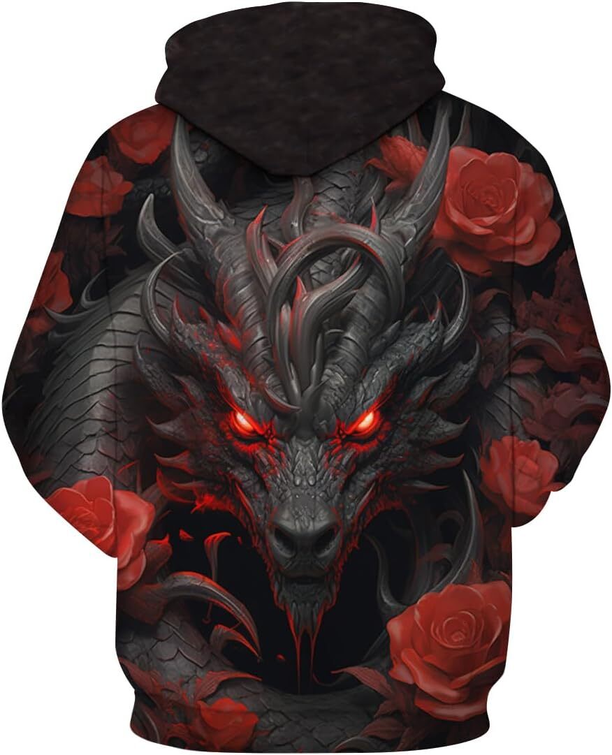 Hoodie for Mens Womens Mens Dragon Pattern Hoodie 3D Graphic Hoodies Casual Long Sleeve Sweatshirt Graphic Hoodies sweatshirt Fashionable and Warm