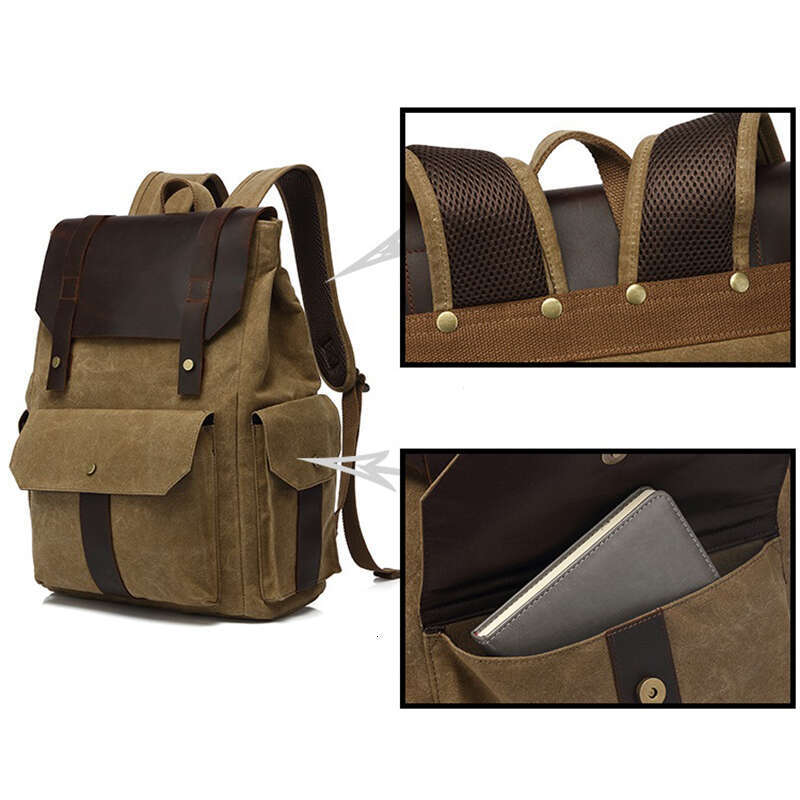 Vintage Style Leather Backpack Men Waterproof Rucack For UK Orders