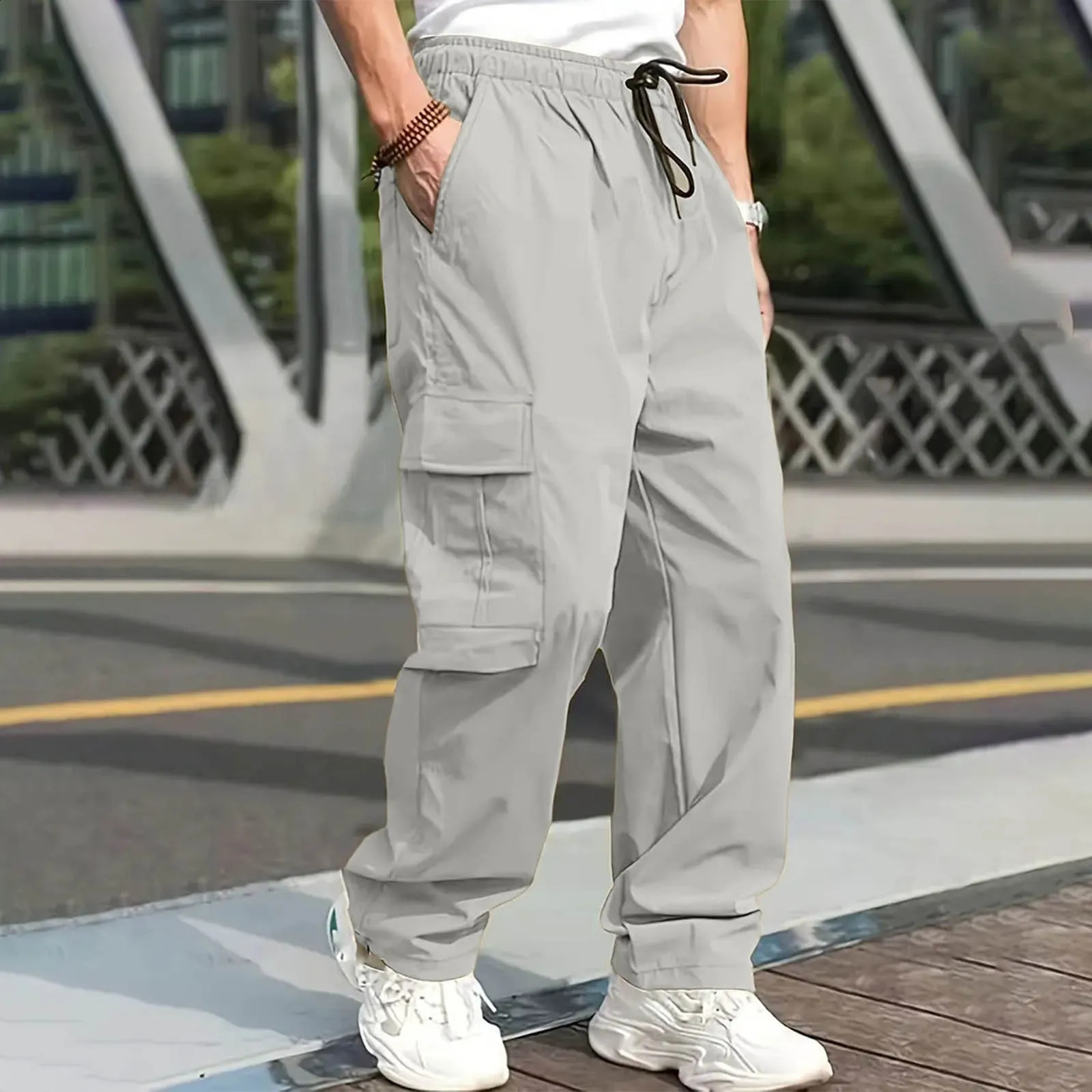 Autumn Multi Pocket Workwear Pants Men Cargo Pants Straight Tube Multifunctional MenS Casual Pants Oversized MenS Pant 241010
