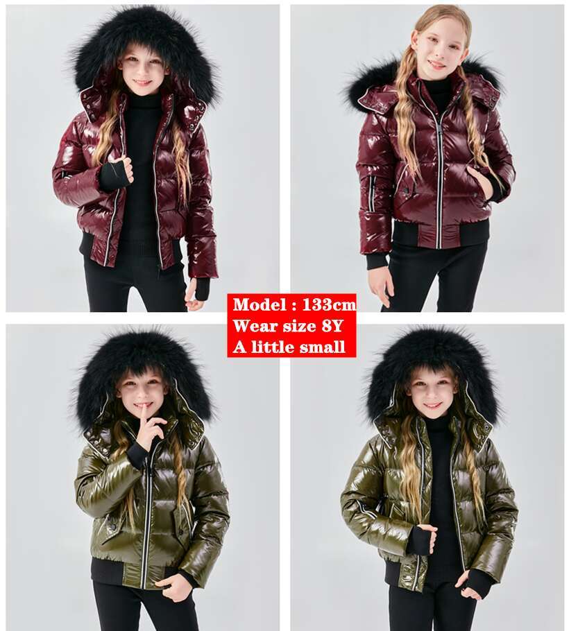 AP Winter Children Coat For Boys Girls Fashion Piping Kids Jackets Waterproof Shelg Fabric + Filg White Duck Down
